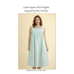 Ladies Square Yoke Nightie -Pattern Size 6-8, 10-12, 14-16, 18-20