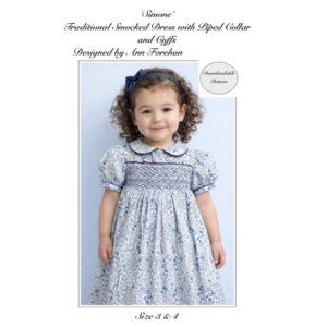 Simone - Downloadable Traditional Smocked Dress Pattern, Size 3 & 4